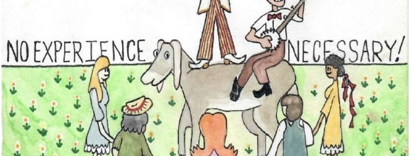 Illustration of a community dance for the Todd Mercantile CommUnity Dance