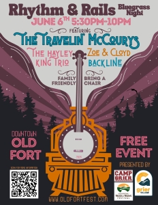 Rhythm and Rails Bluegrass Night at Trails and Trains Festival in Old Fort.